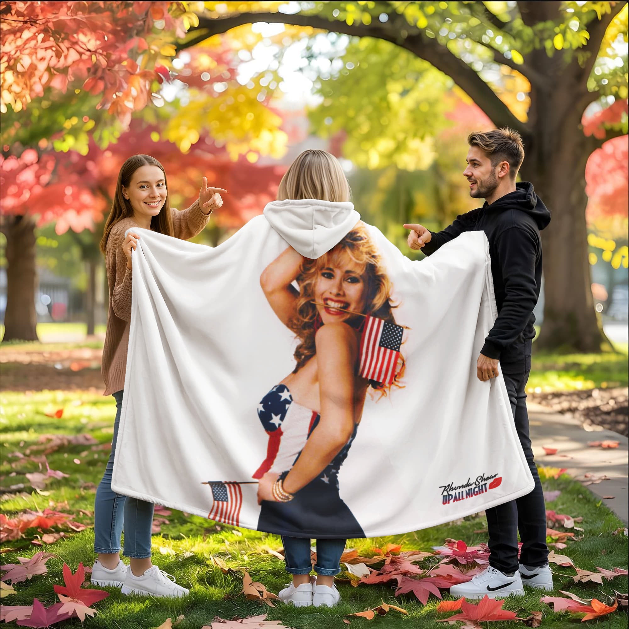 Rhonda Shear USA Hoodie Blanket